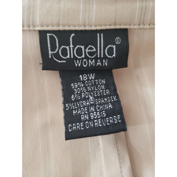 Rafaella Cream Grey White Stripe 2 pc Pant Suit Size 18W - Picture 3 of 11